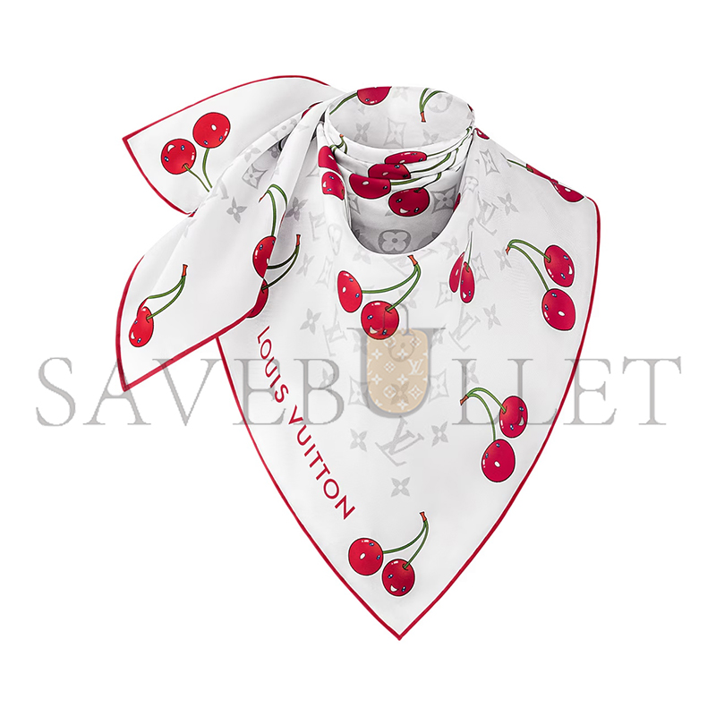 LOUIS VUITTON SCARF MURAKAMI LV X TM MONOGRAM CERISE SQUARE 90 M94966 (90*90cm)